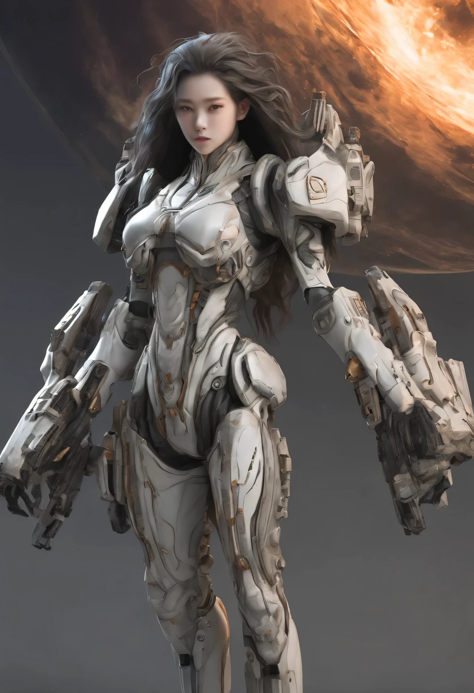vivid illumination,full body,
manhua,
8K,perfect face,(photography:0.9),masterpiece,best quality,(RAW photo:1.2),highres,ray tracing,perfect face,detailed faces,beautiful face,intricate detail,ultra hi res,detailed skin texture,detailed cloth texture,
1 girl,(Destruction:1.3),(Interstellar War:1.3),War,(Alien and Human:1.2),Long hair,Curls,High-heeled shoes,Space Suit,Gelled Coat,lax,Fantasy, 