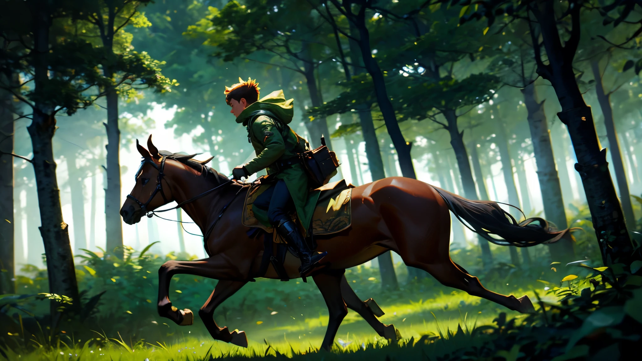 A hunter passing through the forest