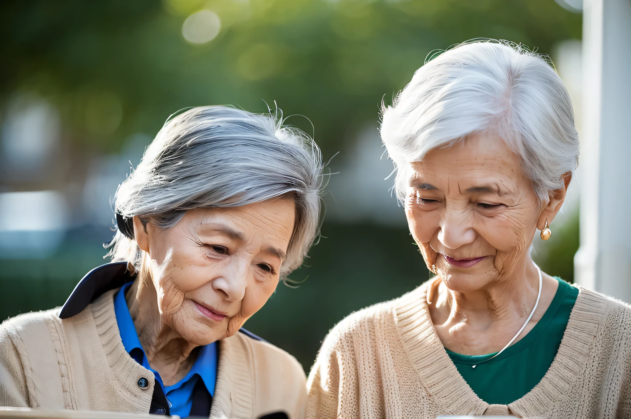 elderly woman with smartphone