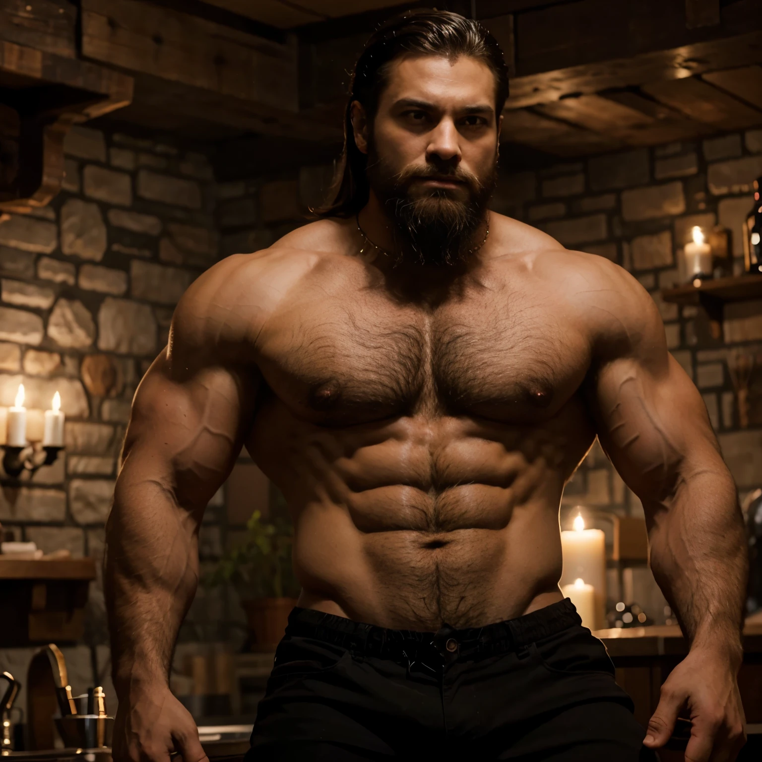 Werewolf has a beard,muscle,handsome