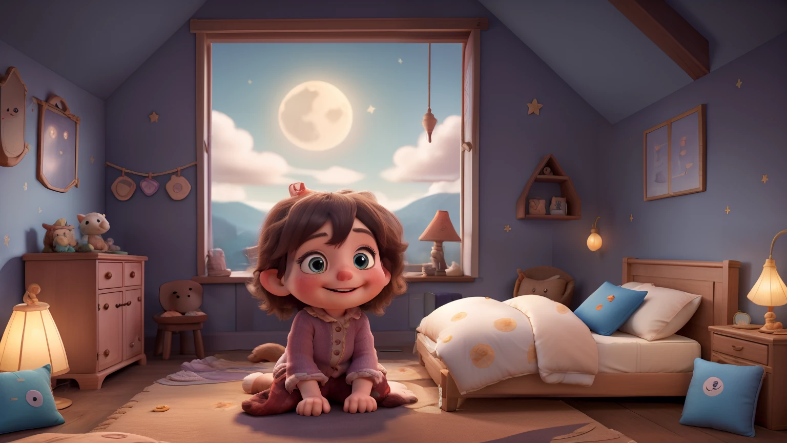 In the hushed kingdom of Slumberton, nestled within the Land of Nod, lived Amelia, a curious little dream weaver. Her tiny fingers spun fantastical stories from moonlight and giggles, crafting them into fluffy clouds called dreams and tucking them beneath the pillows of children fast asleep.
