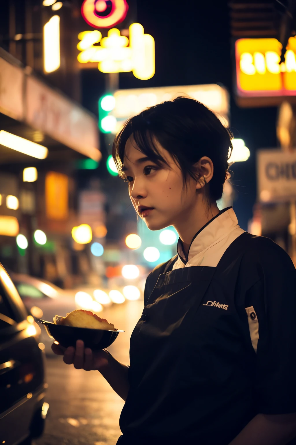 ((best quality)), ((chef-d&#39;artwork)), (Cinematic aesthetics:1.4) Photo d&#39;A beautiful mannequin core bokeh city night