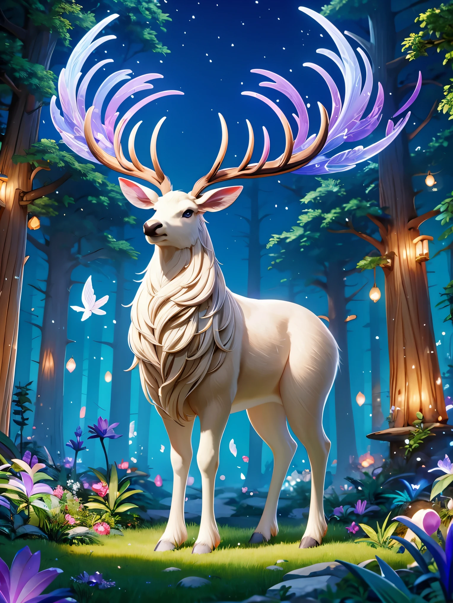 1 Cute and ethereal elk，enchanting enchanted forest