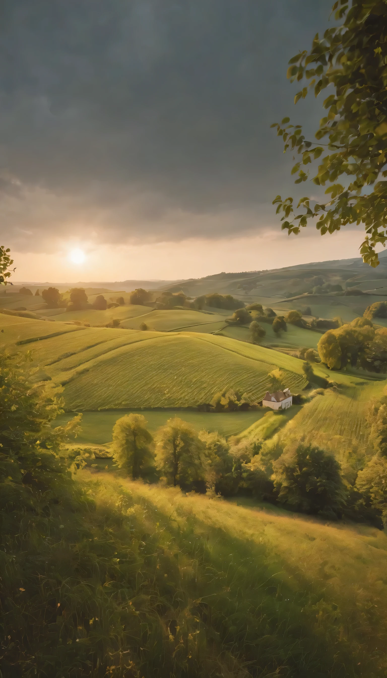(Highly detailed CG Unity 8K wallpaper、masterpiece、highest quality、Super detailed)、(best lighting、best shadow、very delicate and beautiful)highest quality、8K、Detailed facial depiction、masterpiece、highest quality、clear image quality、A photo of a vast field seen from the balcony