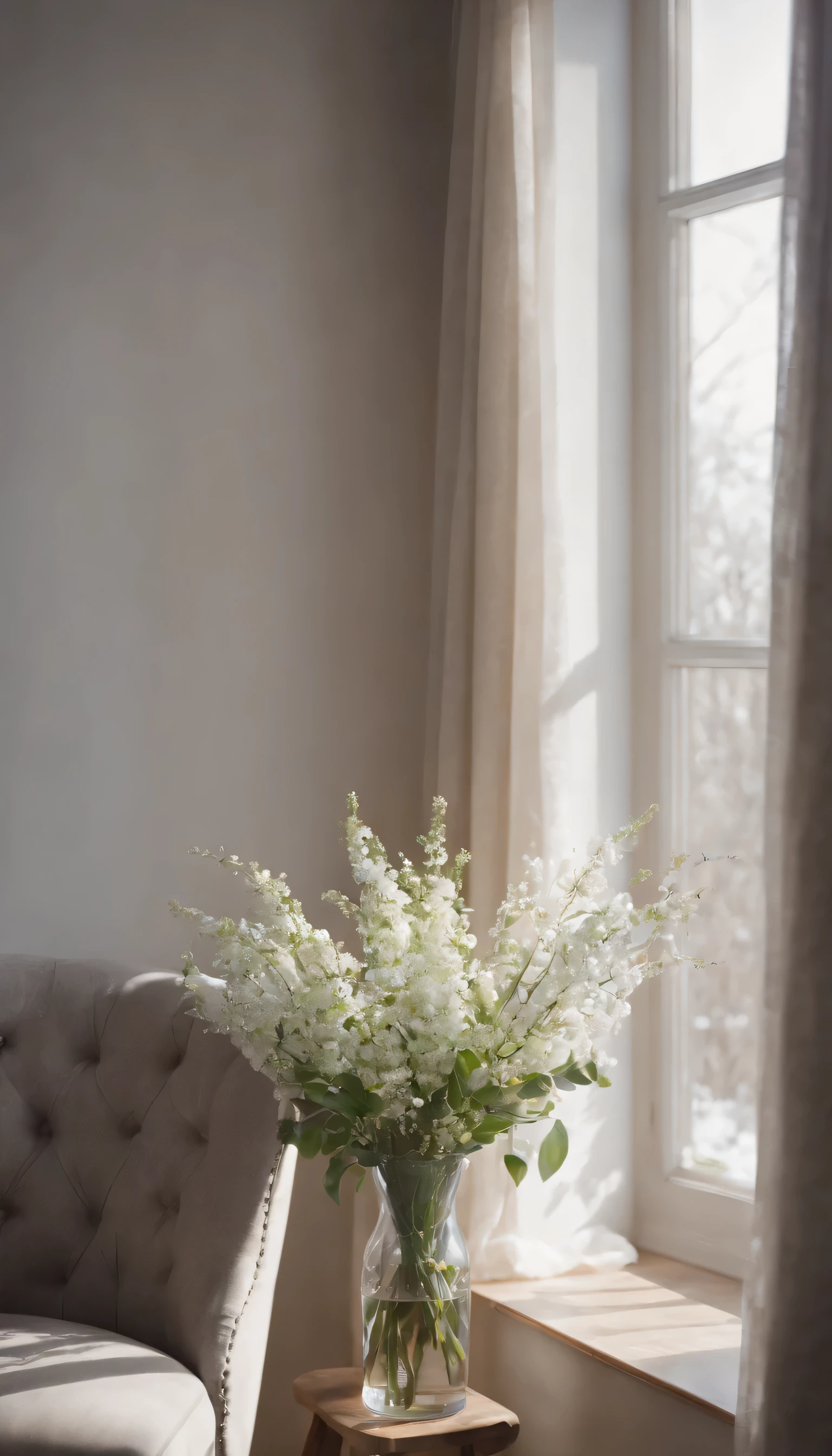 (Highly detailed CG Unity 8K wallpaper、masterpiece、highest quality、Super detailed)、(best lighting、best shadow、very delicate and beautiful)、highest quality、8K、Detailed facial depiction、masterpiece、highest quality、clear image quality、Photo of snowy scenery seen from the window