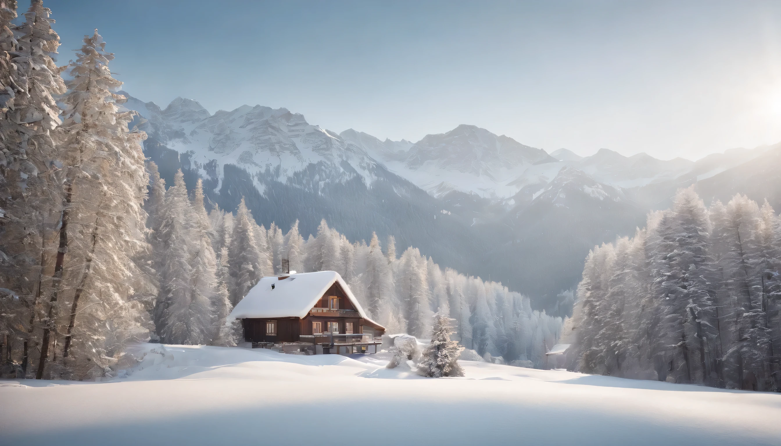 (Highly detailed CG Unity 8K wallpaper、masterpiece、highest quality、Super detailed)、(best lighting、best shadow、very delicate and beautiful)、highest quality、8K、Detailed facial depiction、masterpiece、highest quality、clear image quality、Photo of snowy scenery seen from the window