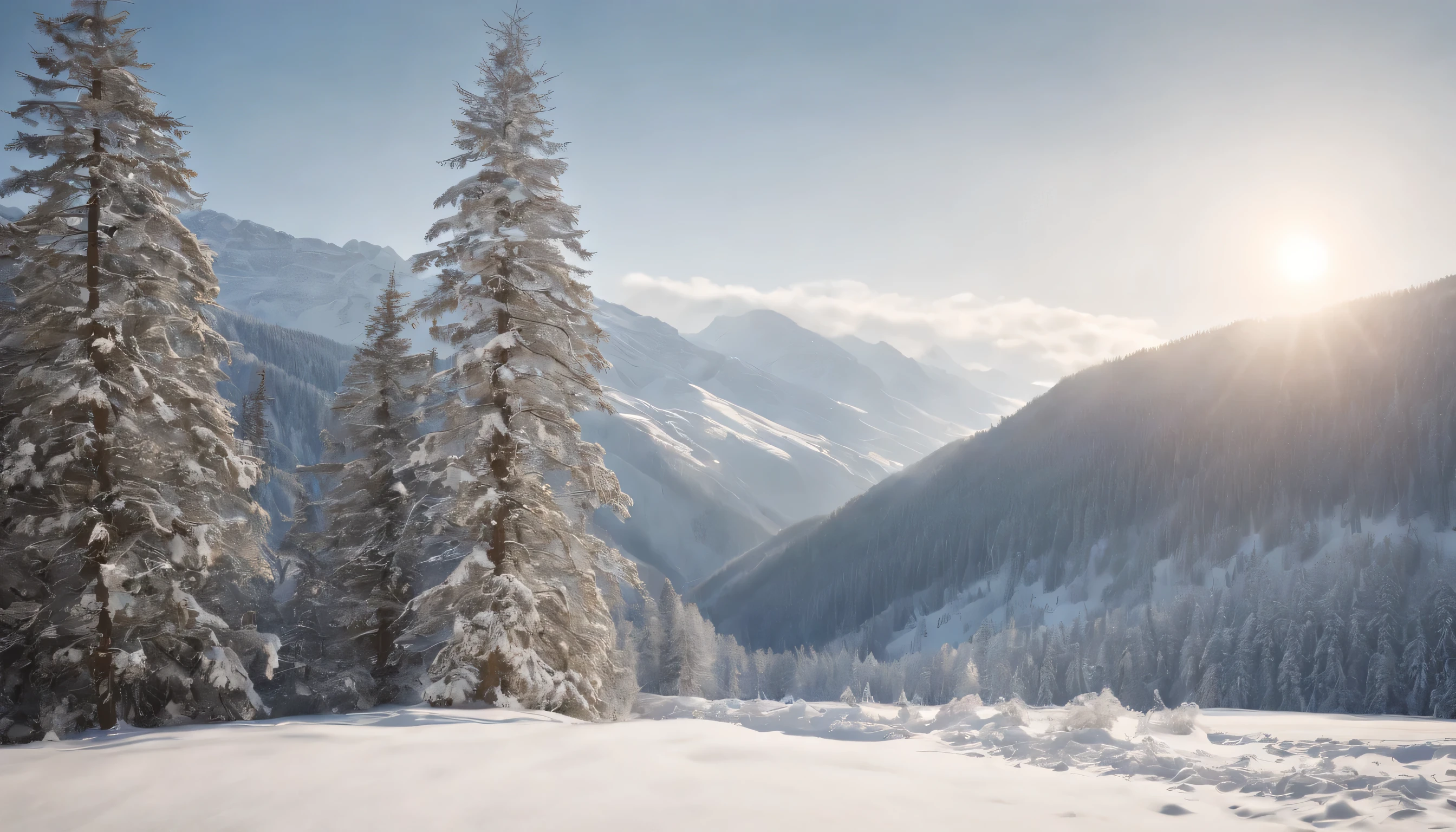 (Highly detailed CG Unity 8K wallpaper、masterpiece、highest quality、Super detailed)、(best lighting、best shadow、very delicate and beautiful)、highest quality、8K、Detailed facial depiction、masterpiece、highest quality、clear image quality、Photo of snowy scenery seen from the window