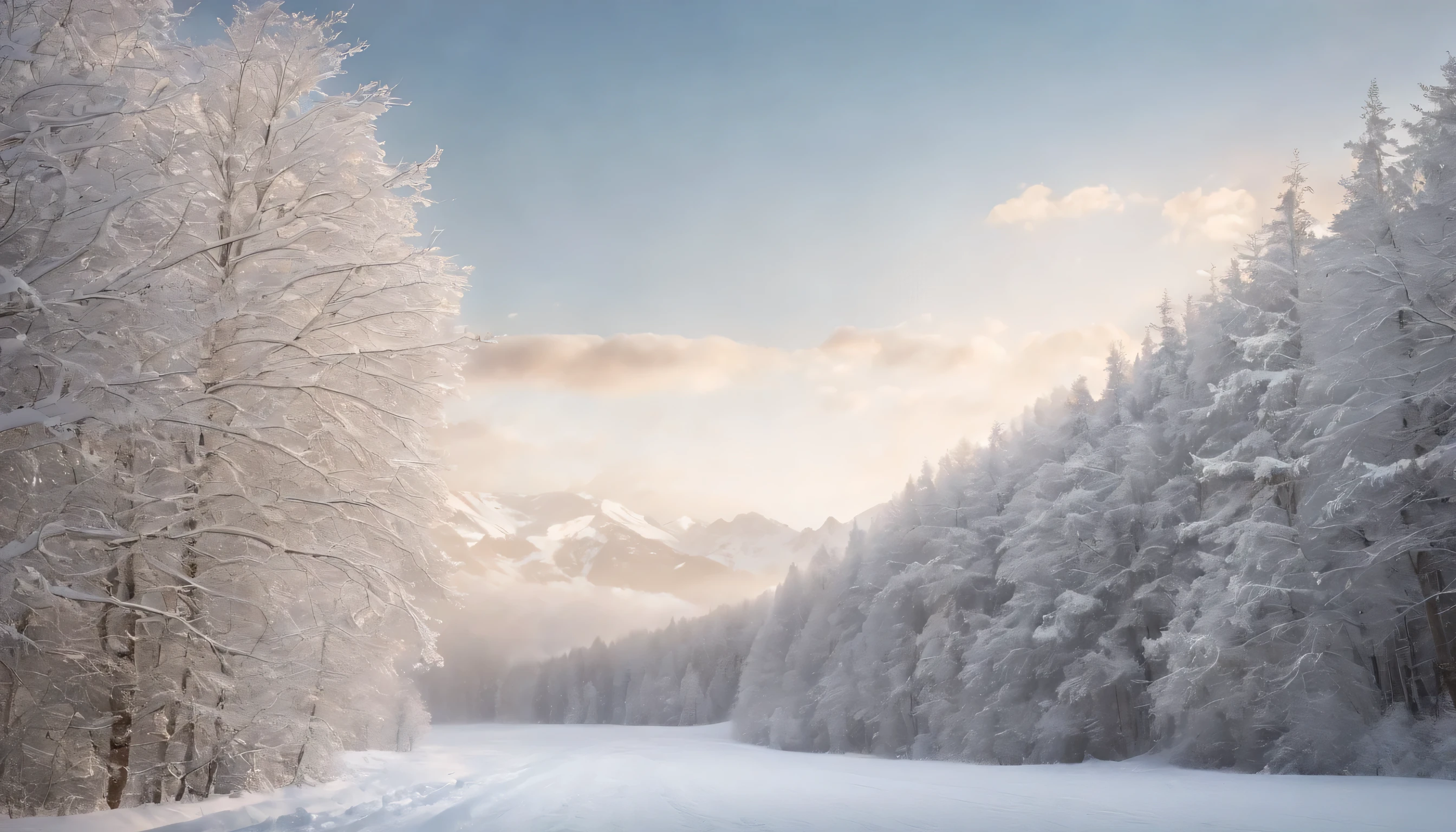 (Highly detailed CG Unity 8K wallpaper、masterpiece、highest quality、Super detailed)、(best lighting、best shadow、very delicate and beautiful)、highest quality、8K、Detailed facial depiction、masterpiece、highest quality、clear image quality、Photo of snowy scenery seen from the window