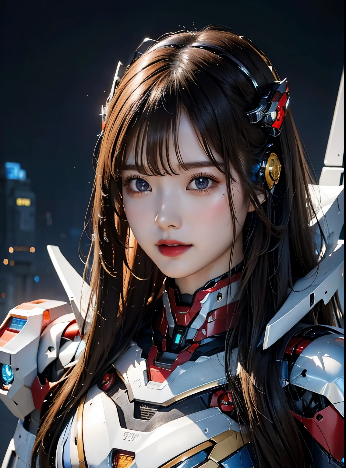 Super detailed, advanced details, high quality, 最high quality, High resolution, 1080P, hard disk, beautiful,(Iron Girl),beautifulサイボーグの女性,Mecha cyborg girl,battle mode,Mecha body girl,She wears an Iron Man mech,full body shot