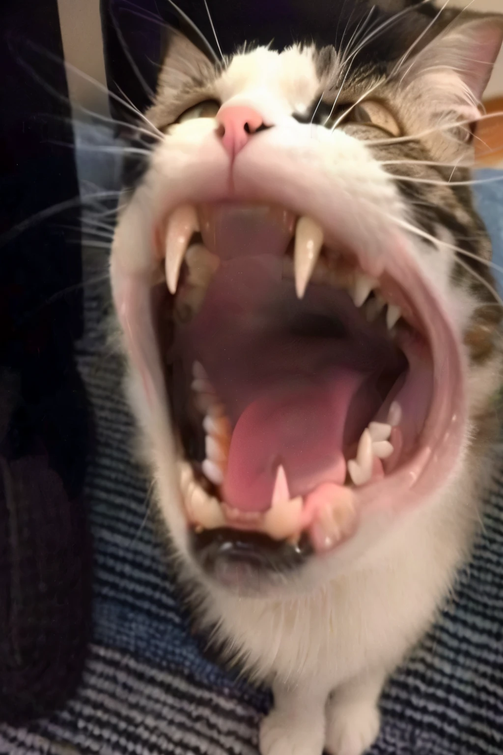 araff with open mouth and wide open teeth, Cat smiling, Vampire Cat, Cat smiling, smiling cat, open mouth и большие зубы, funny cat, angry cat, happy cat, a sneer at the camera, clenching your teeth, amazing cat, Smileeeeeee, open mouth, cat-demon, happy with his mouth open, a sneer