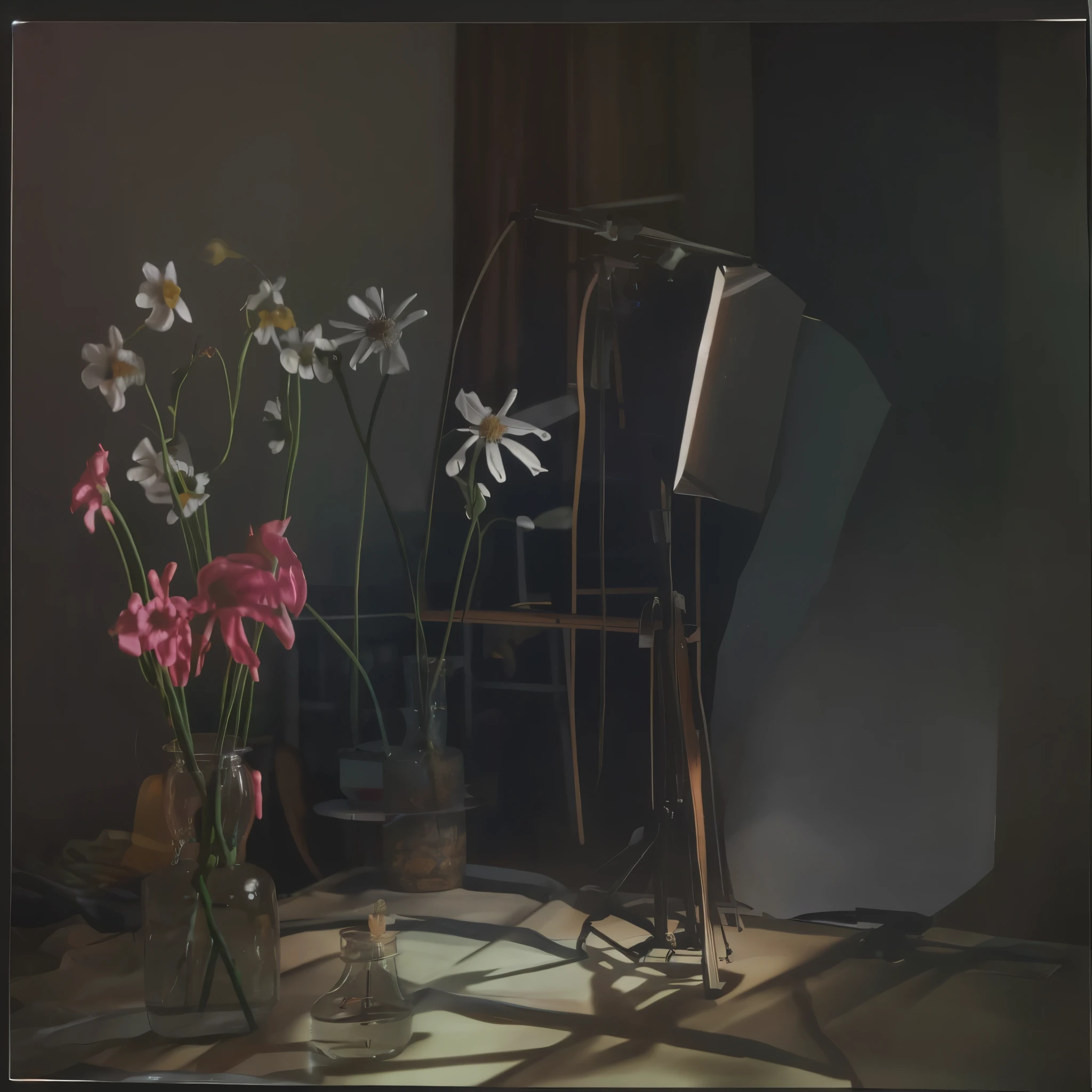 Inside the studio,Celluloid style,Ultra-clear,flowers,light