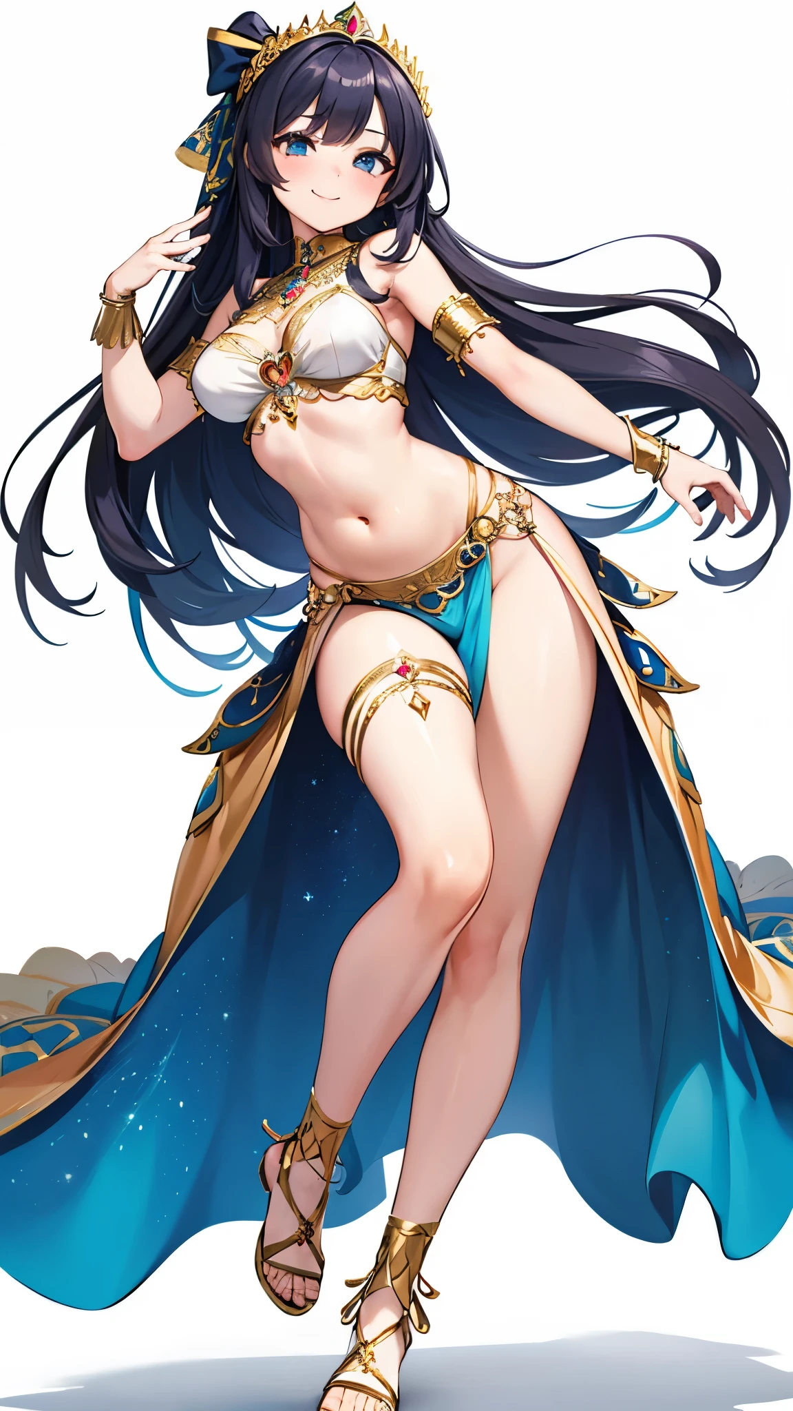 ((ultra-detailed)),best quality,masterpiece,(1 man),Belly Dancer,(standing)),solo,((full length)), ((wearing Belly Dancer Costumes)),((face)),(Captivating smile),wearing shoes on feet,white background,