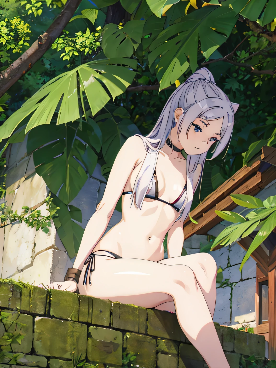 葬送のFreelen、Freelen、undressing in the hut、、small breasts、beautiful skin、
