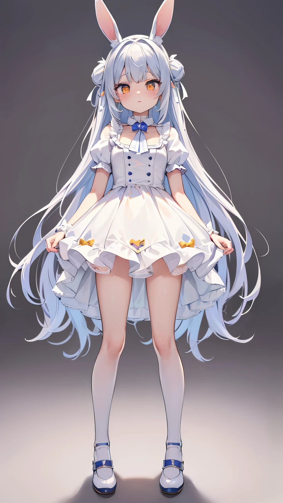 ((Super detailed)),highest quality,masterpiece,(1 person),????? girl,(Are standing),solo,((whole body)), ((????? girlの衣装を着て)),((face)),(魅惑的な笑face),Wearing shoes on your feet,white background,