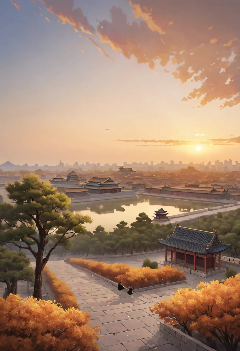 arafed view of a lake and a building with a bridge, guangjian, Hangzhou, Vistas, ultra - wide view, 360, jin shan, Beautiful rendering of the Tang Dynasty, full - view, shenzhen, wide angle shot 4 k hdr, Panoramic view, 8 k''. filling of the view, panoramic widescreen view, 4 0 9 6