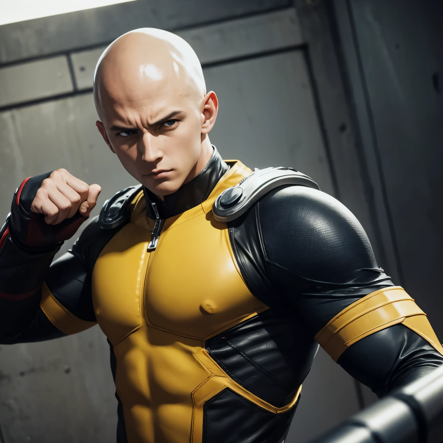 one punch man doing blast fist with