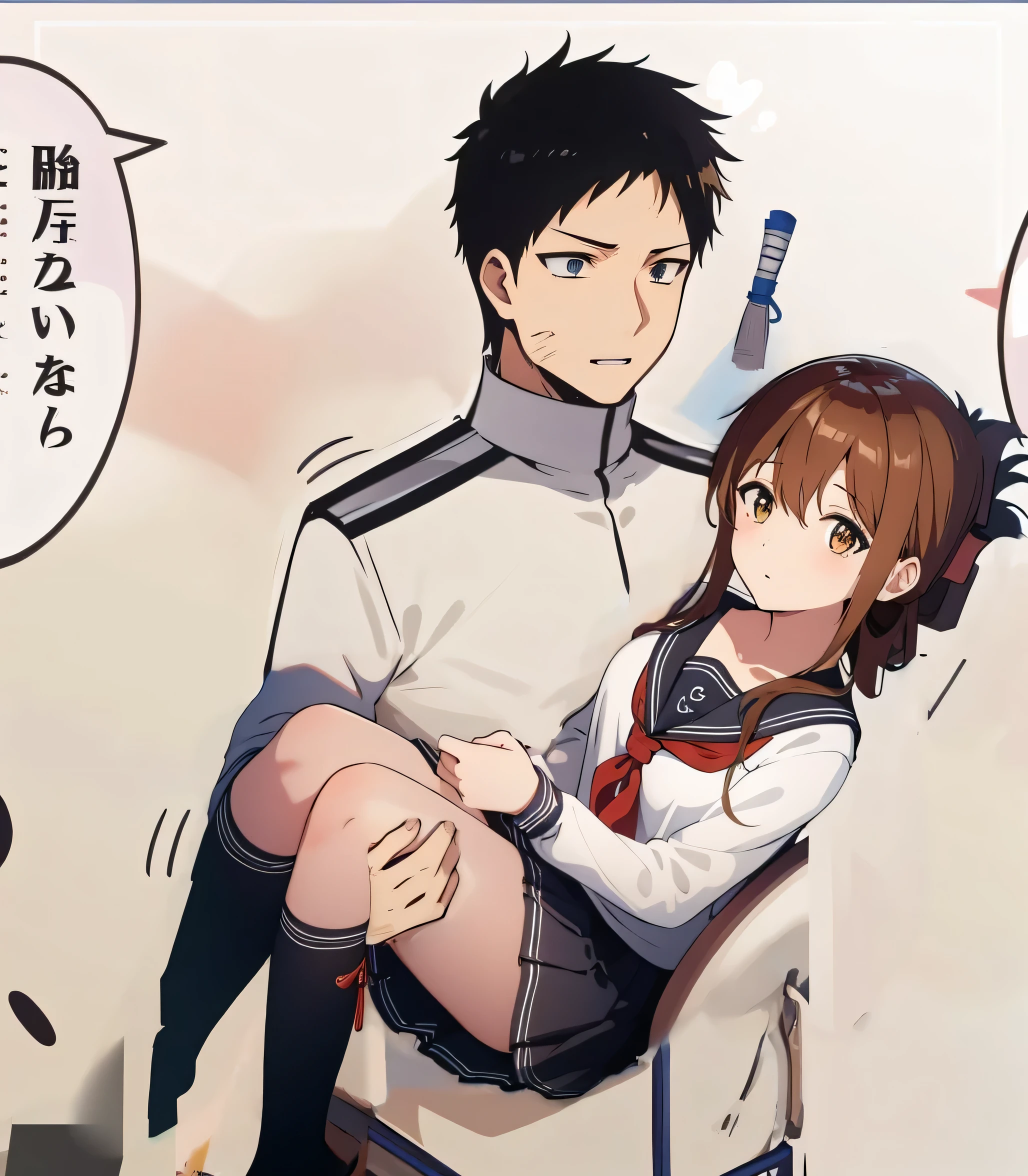 (masterpiece, highest quality:1.2),figure,8K,HD,1 girl,alone,Upper body,(portrait:1.2),Brown_hair,folded_ponytail,Brown_eye,serafuku,length_hair,School_uniform,skirt,pleats_skirt,