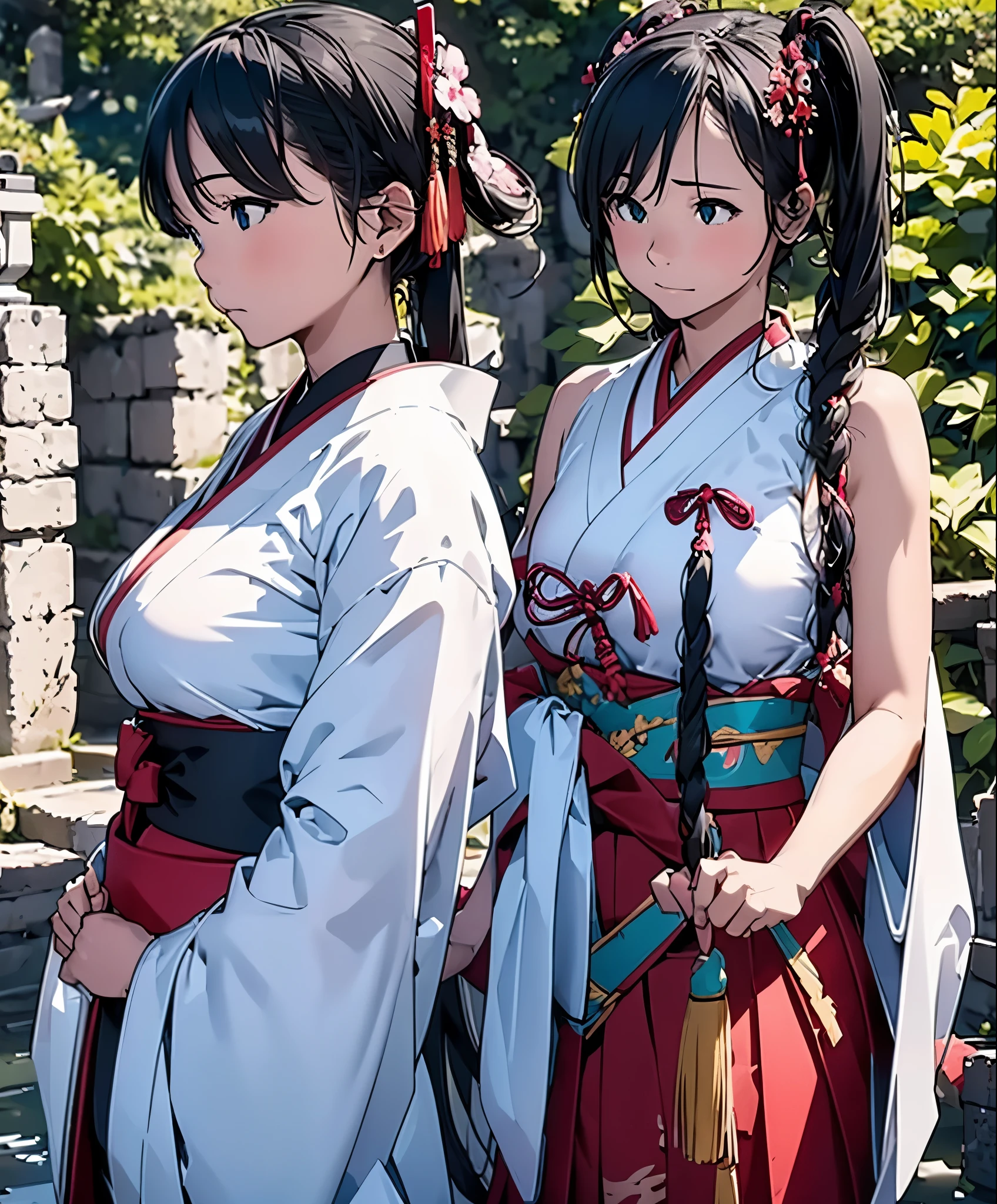 (masterpiece), (highest quality), ultra high resolution, sharp focus, ((1 female, alone)), Upper body, Hatsune Miku,beautiful breasts,Beating Japanese drums,hakama,Sarashi,Standing in honor, perfect feminine face