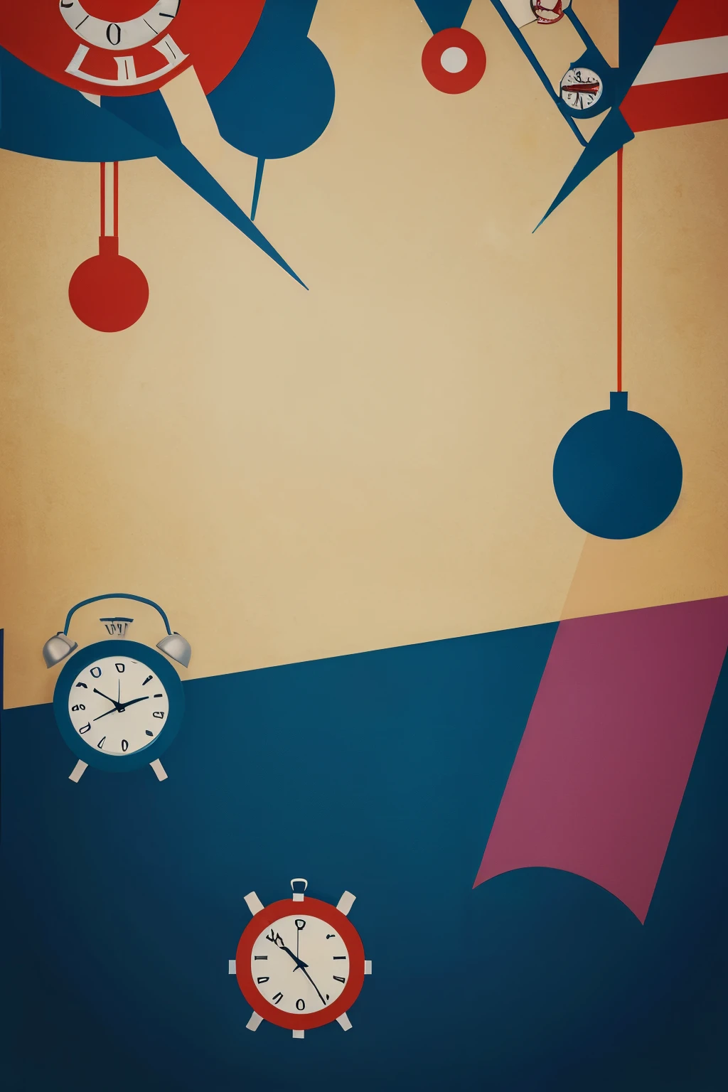 background with cartoon clocks