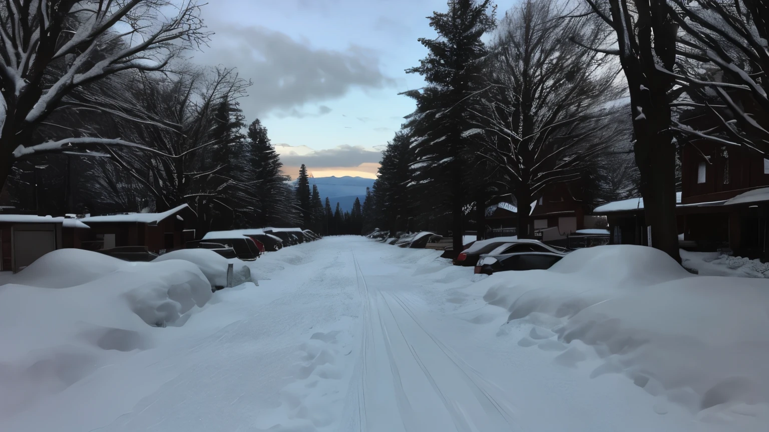 parking、snow