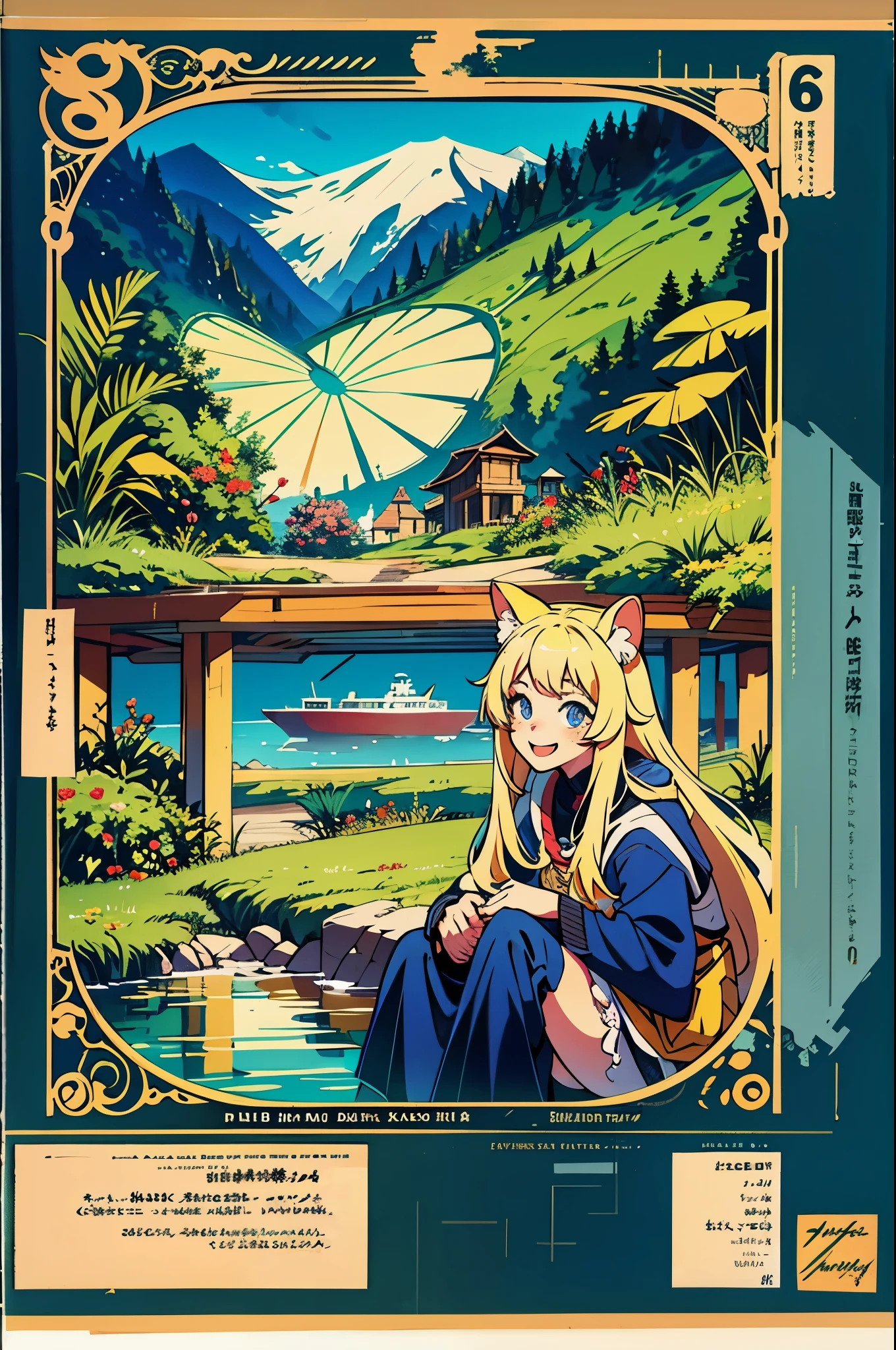 cover_page, super high resolution, detailed background, World Heritage Site, 6+boys, 6+girls, Happy, joyful, absurdres(Photos of solo travelers)(kemono, furry anthro),