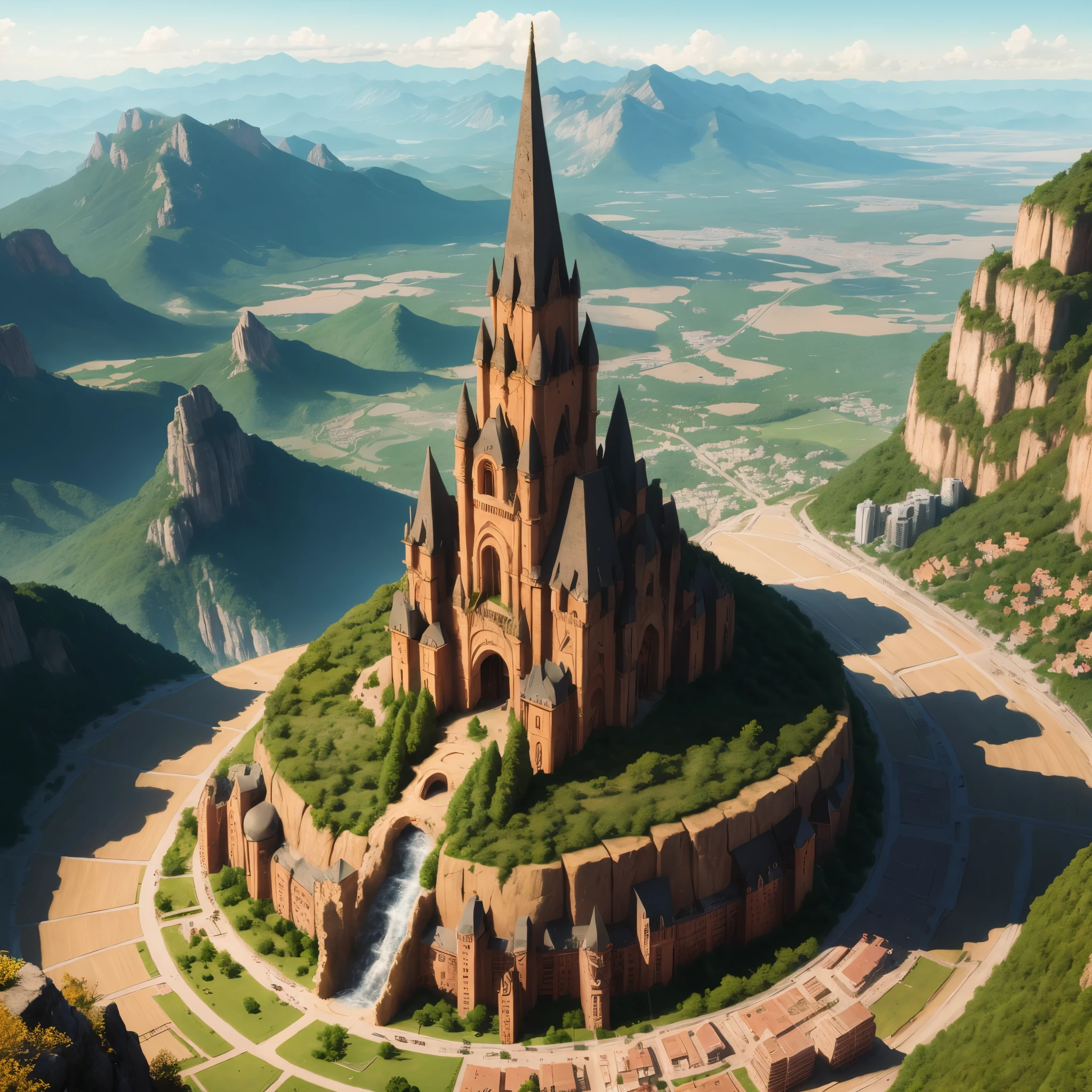 huge city carved out of the mountain