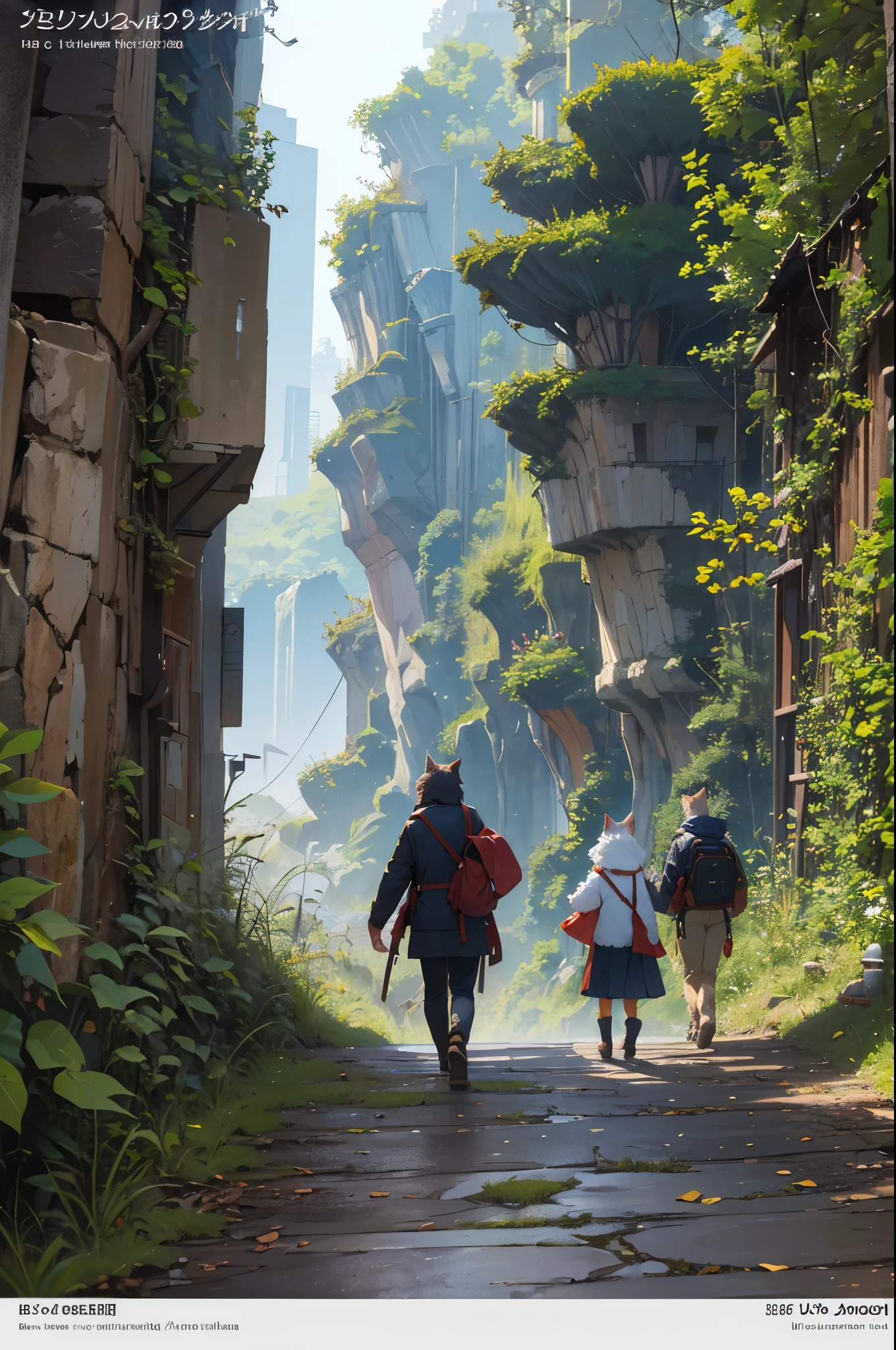 cover_page, super high resolution, detailed background, World Heritage Site, 6+boys, 6+girls, Happy, joyful, absurdres(Photos of solo travelers)(kemono, furry anthro),