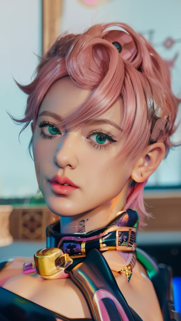 a close up of a cartoon of a person with pink hair, kuvshinov ilya, [[[[grinning evily]]]], handsome guy in demon slayer art, kuvshinov, character art closeup, kentaro miura manga art style, kawaii realistic portrait, ilya kuvshinov face, ilya kuvshinov style