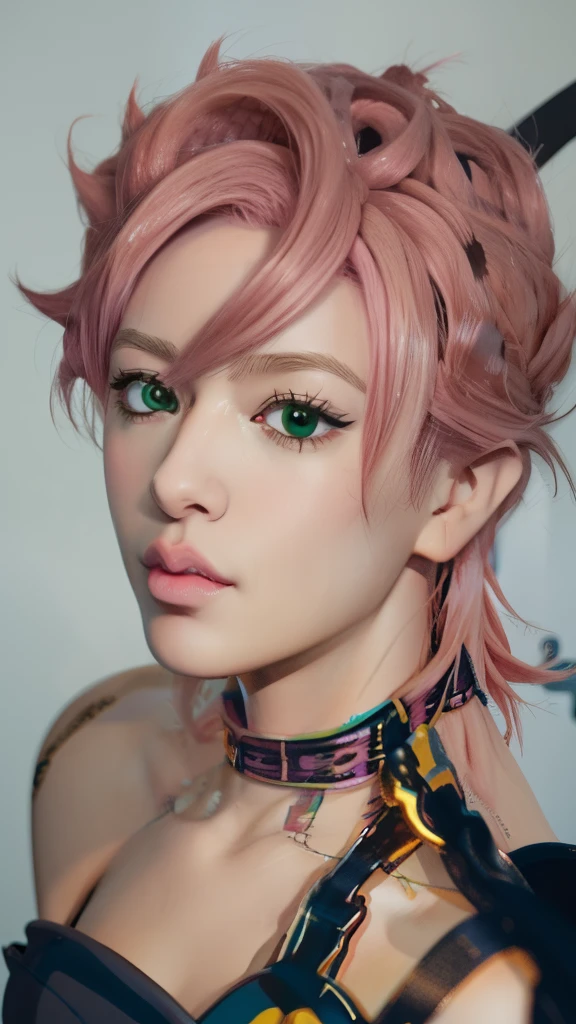 a close up of a cartoon of a person with pink hair, kuvshinov ilya, [[[[grinning evily]]]], handsome guy in demon slayer art, kuvshinov, character art closeup, kentaro miura manga art style, kawaii realistic portrait, ilya kuvshinov face, ilya kuvshinov style