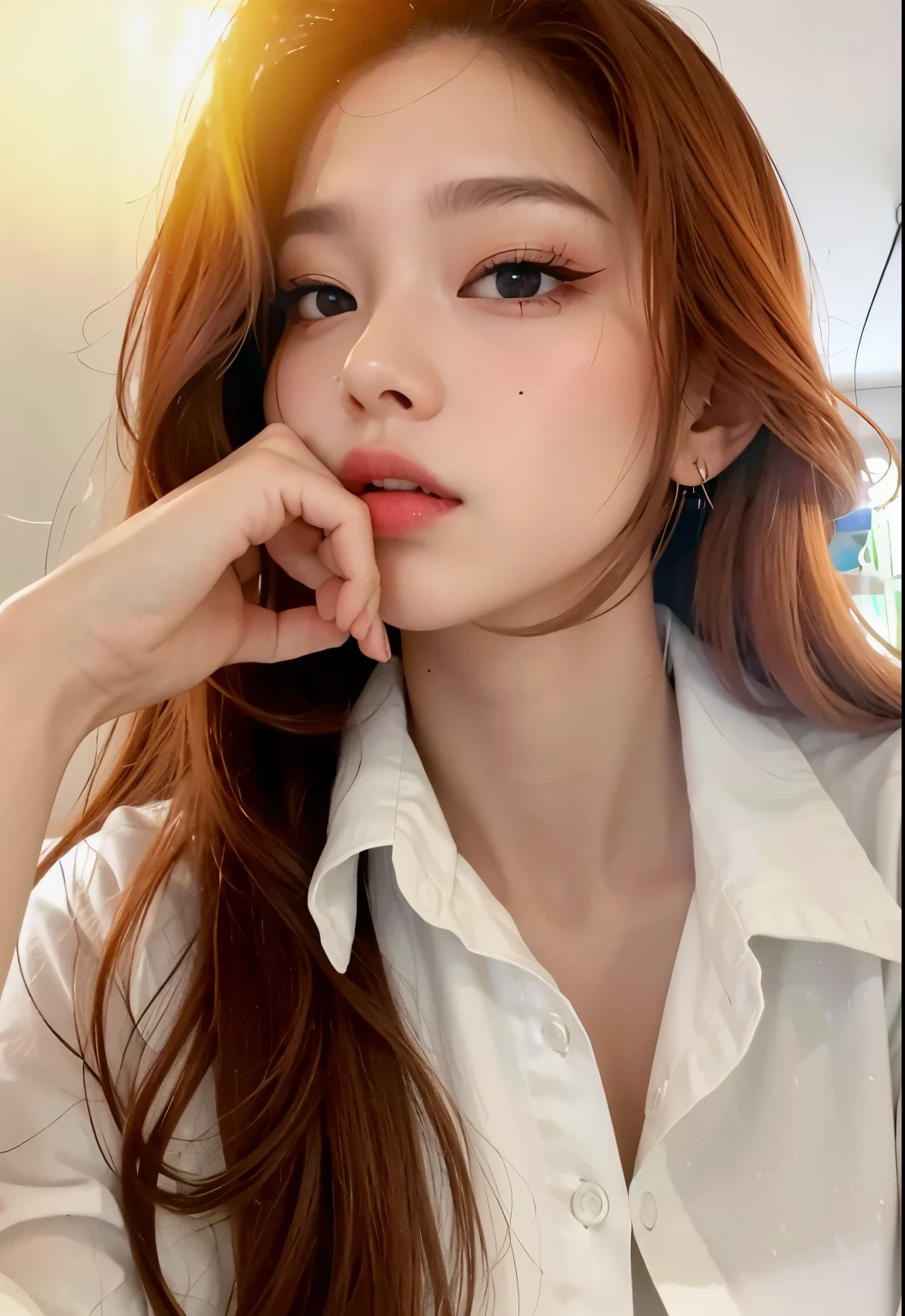 Best Quality, Masterpiece, Super High Resolution, Super Model, Shoulder Chest Portrait Photo, Pink Underwear, Big Bust, Dynamic Fashion Pose, (Realism: 1.8), Original Photo, 1girl, Bare Shoulder
