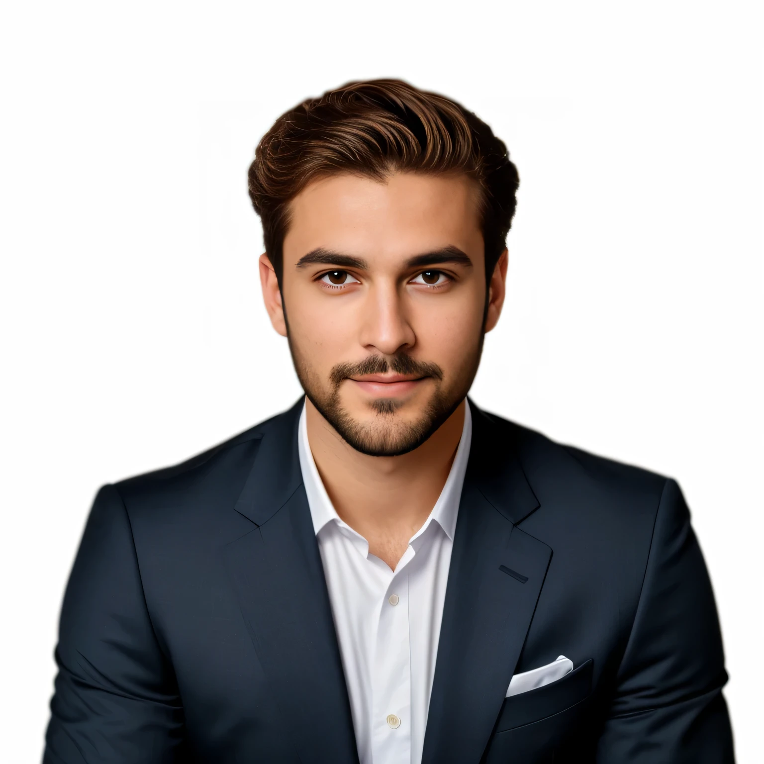 there is a man in suit and tie posing for a photo, very attractive man with beard, handsome and attractive, handsome man, handsome man, attractive man, high quality portrait, handsome and elegant, handsome face, stubble beard, with a small beard, cute attractive face, handsome young man, short beard, headshot, suit, perfect face, actor, attractive male, disney pixar style, Chilbi