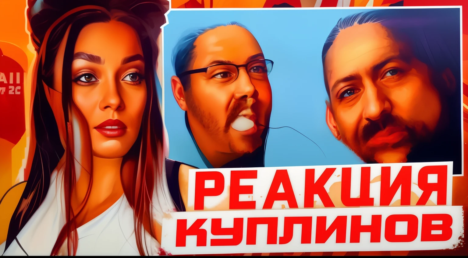 arafed image of a woman with a picture of a man and a woman, фото девушка курит, Horror Picture, Painting by Beatufil, hyperrealism art style, Painting 4k, inspired by Grite Pintukaitė, Vrubel's hyperrealism, youtube thumbnail