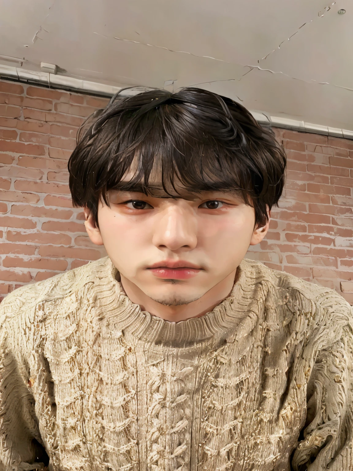 Arafed man in sweater and tie posing for a photo, Jinyoung Shin, kim doyoung, pale korean adorable face, hyung tae, jungkook, Siwoo Kim, TaeJune Kim, hermoso rostro, hong junio hyung, shin jeongho, seson yoon, hyung tae kim, he is wearing a brown sweater, Jung Jaehyun, Hyung - Tae Kim