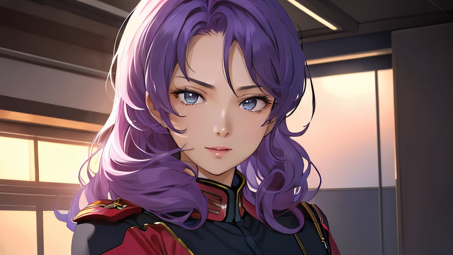 Red,Pink military uniform,
purple hair ,blue eyes,lipstick, long hair,
1 girl, 20 years,young women,beautiful Finger,beautiful long legs,beautiful body,beautiful Nose,beautiful character design, perfect eyes, perfect Face,expressive eyes, looking at the audience, in the center of the image,(Light_Smile:0.5), official art,Extremely detailed CG unified 8k wallpaper, perfect Lighting,rich and colorful, bright_front_Face_灯Light,有Light泽的皮肤, (masterpiece:1.0),(the best_quality:1.0), 超high resolution,4K,super detailed, photography, 8k, human development report, high resolution, ridiculous:1.2, Kodak Portrait 400, film grain, blurRed background, Bokeh:1.2, 镜头Light晕, (Full of energy_color:1.2) (beautiful,Big deal_boobgasm:1.0), (beautiful_Face:1.5),(narrow_waist)  Full body sitting, wear, elite, velvet, deep Purple, small tie. he himself, boss, momentum, Full HD, ......International Organization for Standardization, Law office equipped with modern design furniture, 包括Black色和灰色皮革软垫的扶手椅, Chrome base tempeRed glass coffee table, 实木会议桌搭配Black色皮椅, There is return a built-in bookcase，Inside there are law books bound in brown leather. ?" 其 11 叶片圆形Light圈和 XA 镜头元件一起提供了漂亮的Bokeh效果. return, 镜头配备Light圈环，You can switch between no-click and no-click actions, a dust and moisture resistant design, and four XD linear autofocus motors，Provides fast and accurate autofocus and tracking. 这款镜头为索尼photography师提供了出色的人像拍摄工具, night view, 和一般photography."legs raised, Sitting on the sofa, Black, Black色高跟鞋