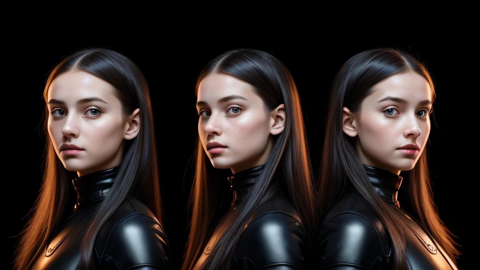 two young girls are posing for a picture in front of a black background, beautiful gemini twins portrait, beautiful gemini twins, two girls, twins, beautiful sci - fi twins, children, sergey krasovskiy, artists, by Eugeniusz Zak, wlop and andrei riabovitchev, young girls, sisters, earley