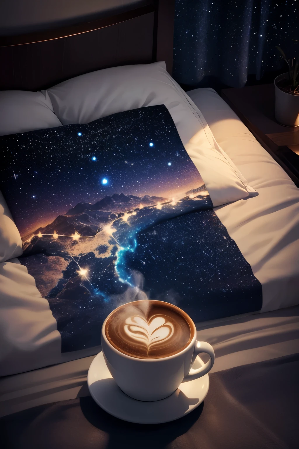 coffee bed starry sky