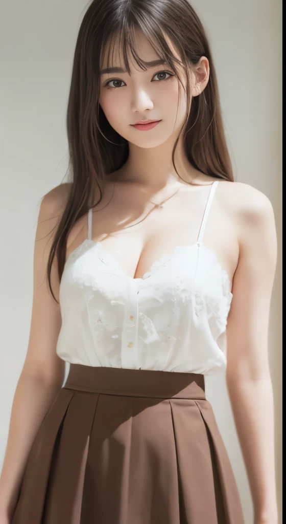 Smile、natta、Raw photography、(((Ultimate Beauty Portrait)))、((glistning skin))、1人、15 year old beautiful girl in Prague、bright expression、((brown haired))、(cleavage of the breast)、(flered skirt:1.5)、((Big eyes that shine like jewels))、open cardigan、Open your clothes、panthyhose、Glossy glossy skin、(Medium Hair)、(Silky Ponytail Hair)、(is standing)、(frombelow)、Under the skirt、(Close-up of underwear from below)、eye liner、Beautiful bangs、Hair between the eyes、((masterpiece、top-quality、ultra-detailliert、Film Light、intricate-detail、hight resolution、ighly detailed))、细致背景、8KUHD、Digital SLR、Soft light、hightquality、Film grain、FujifilmXT3 、Shallow depth of field、natural soft light、Kamimei、Lush bust, ((huge breasts))