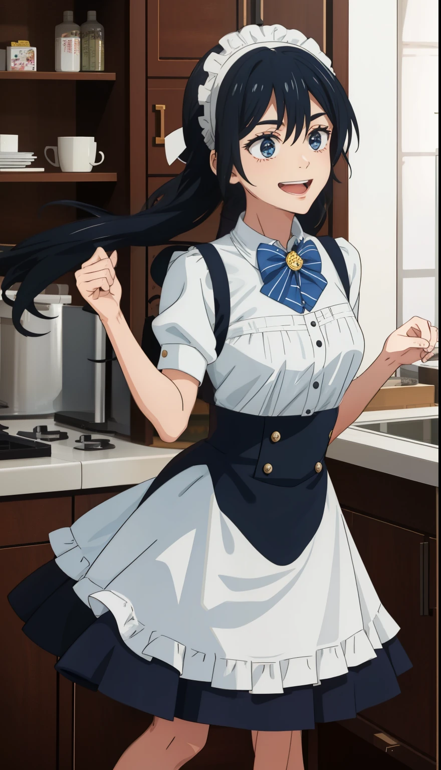 1 girl、laughter、fun! shirt、skirt、()Pinnafor、dress、hair ornaments、maid、