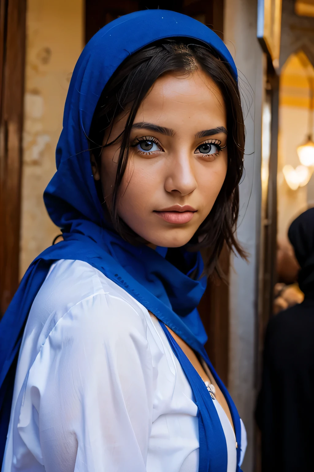 fille marocaine aux yeux bleus