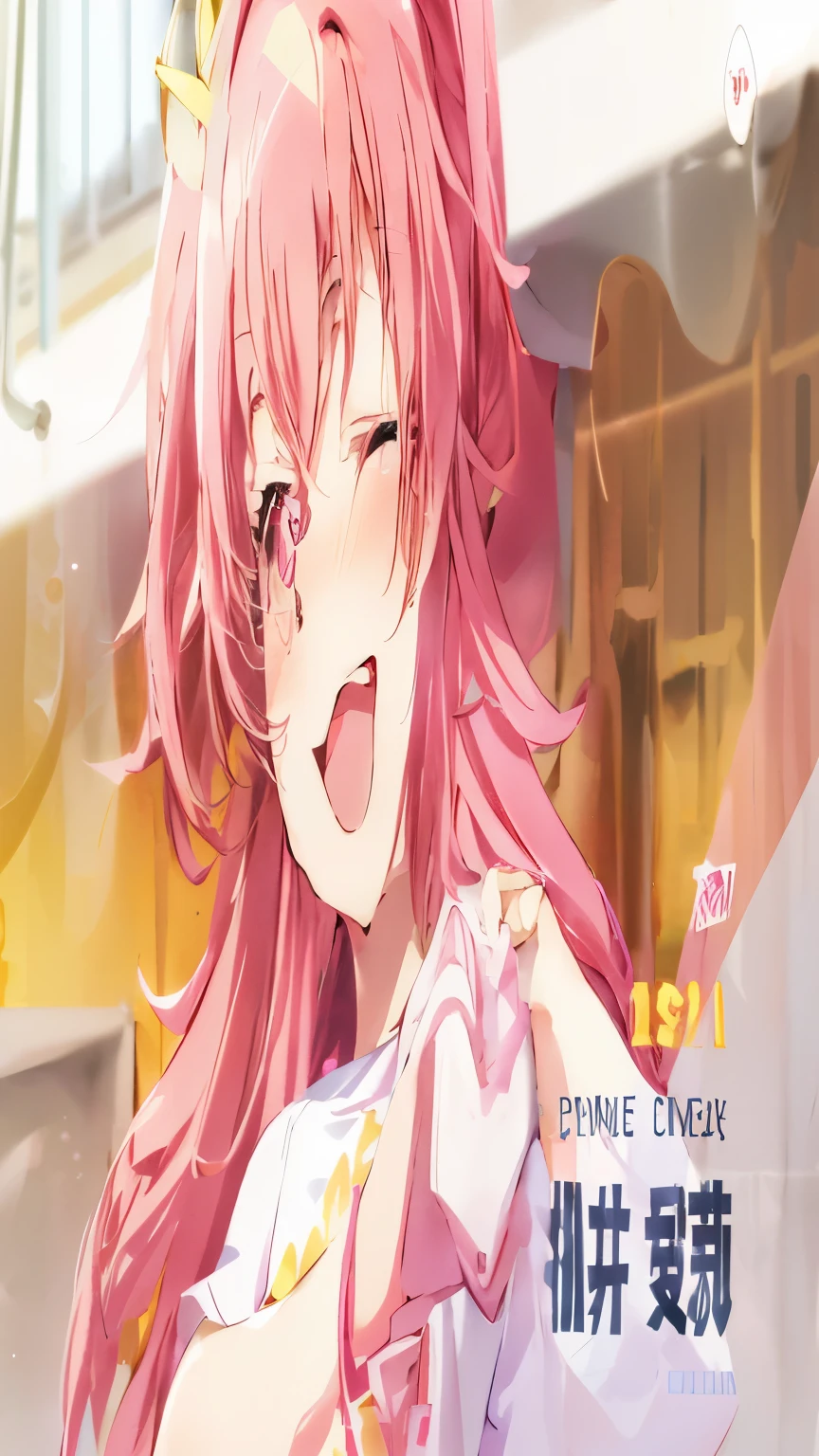 anime girl with pink hair and pink dress holding a heart, Cute girl anime visual, anime moe art style, anime girl named lucy, [[[[with an evil smile]]]], sayori, official artwork, anime best girl, Macross Delta, Happy!!!, Doki Doki Literature Club, (anime girl), Smooth anime CG art