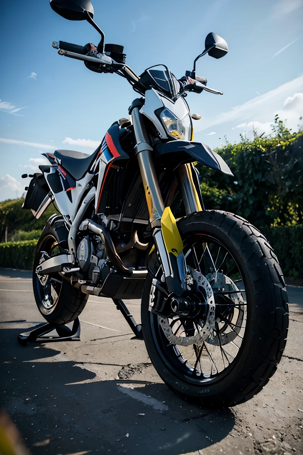 best quality, chef-d&#39;ouvrages d&#39;art, Haute résolution Aprilia SX 50 Supermoto - All technical data for the SX 50 model. couleur bleue, black different angles 4 times the same motorcycle