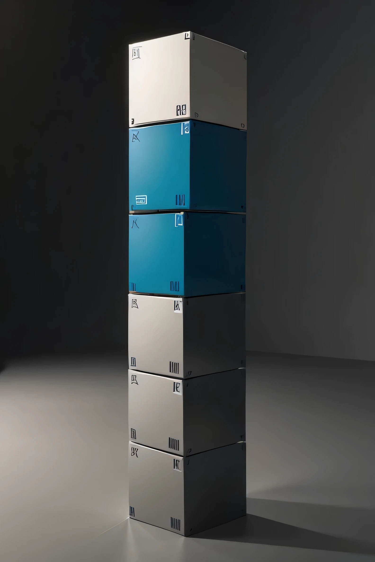 create some robotic-style stacked boxes, entrega