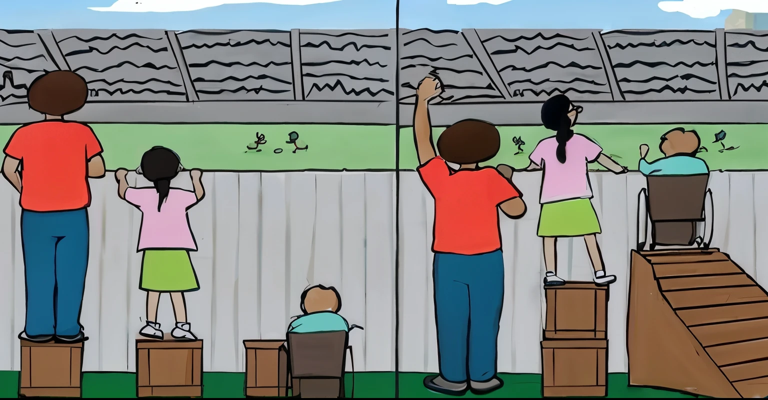 cartoon of a family watching a baseball game from a fence, missing panels, interesting perspectiva, elevation between buildings, wrong perspectiva points, um painel, accurate perspectiva, impressive perspectiva, strong perspectiva, confusing perspectiva, jardinagem, patriotismo, accurate representation, ponto de vista diferente, Eye level, perspectiva, Cercas, epic perspectiva, Excelente contraste, reparar o outro, detalhe poderoso