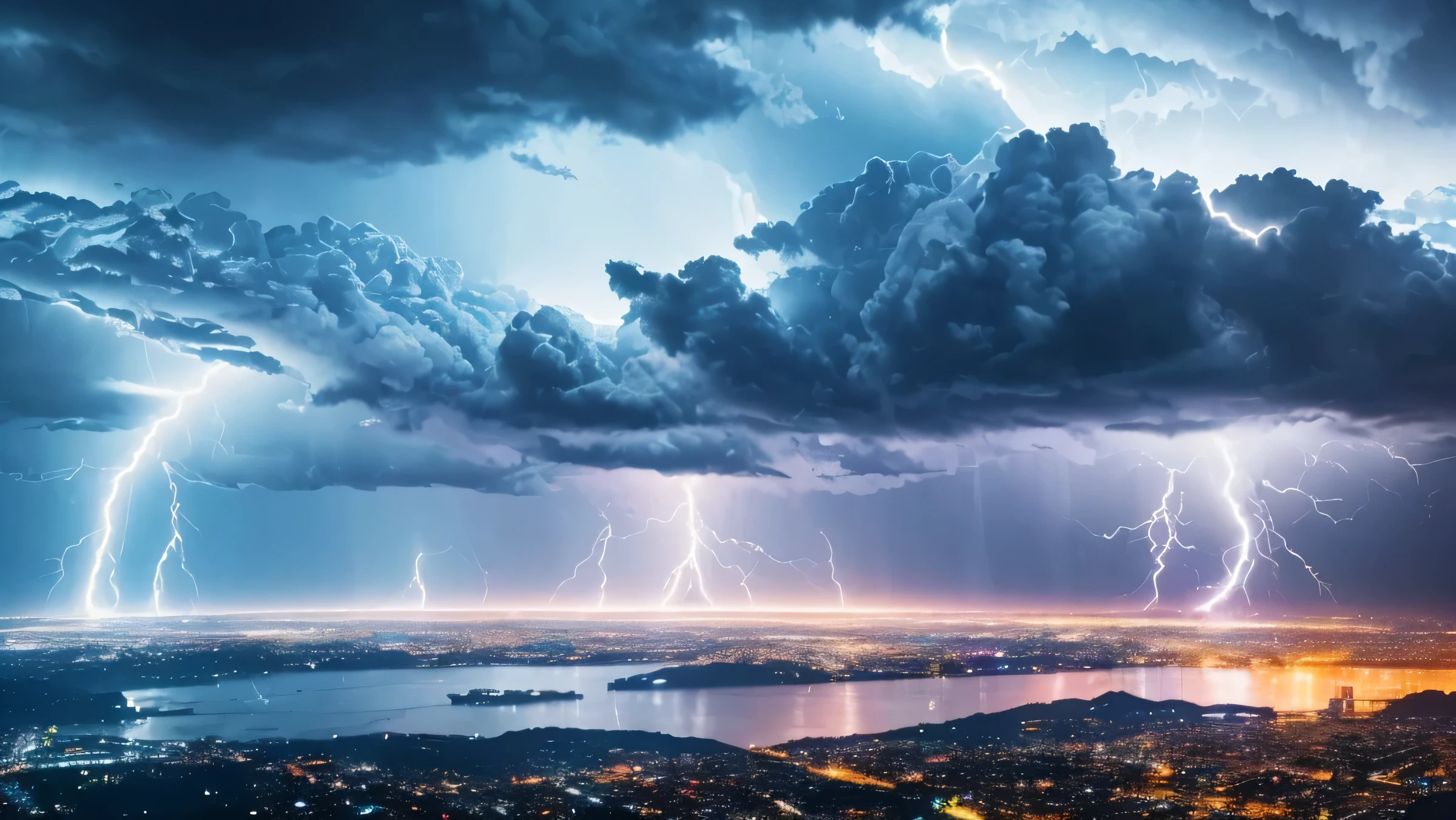 (melhor qualidade, 4k, 8k, high resolution, obra de arte: 1.2), ultra-detalhado, realista. Many cell phones falling from the sky like rain, (chuva de celulares) dark and stormy sky with lightning, many threatening clouds approaching, cores vibrantes, ethereal atmosphere, Moody lighting.