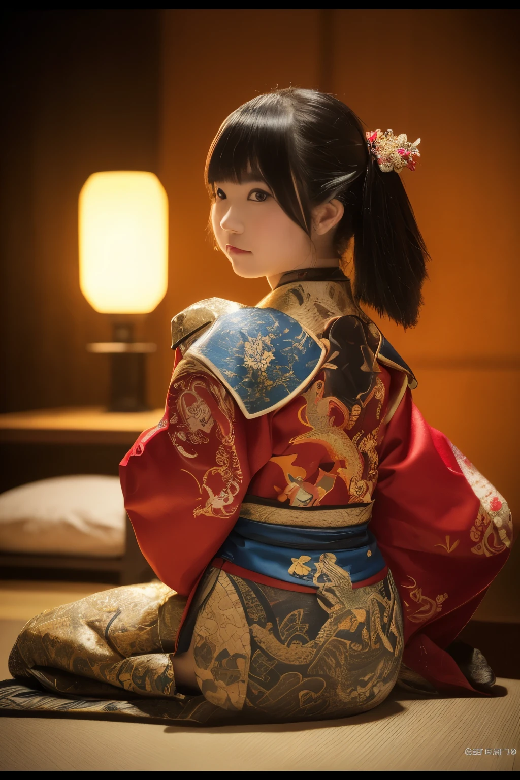 ((Realistic photo: 1.5), young Japanese woman: 1.3, geisha outfit: 1.2, white face: 1.2, prostitute: 1.1, sitting alone: 1.3, studio lighting: 1.3,
room decoration: 1.2, Japanese style from the 80s: 1.1, reveal back of tattoo: 1.2, very detailed dragons: 1.3,
Sharpness level: 8k: 1.4, shot with DSLR: 1.2, super35 lens: 1.1, Bokeh: 1.2, low