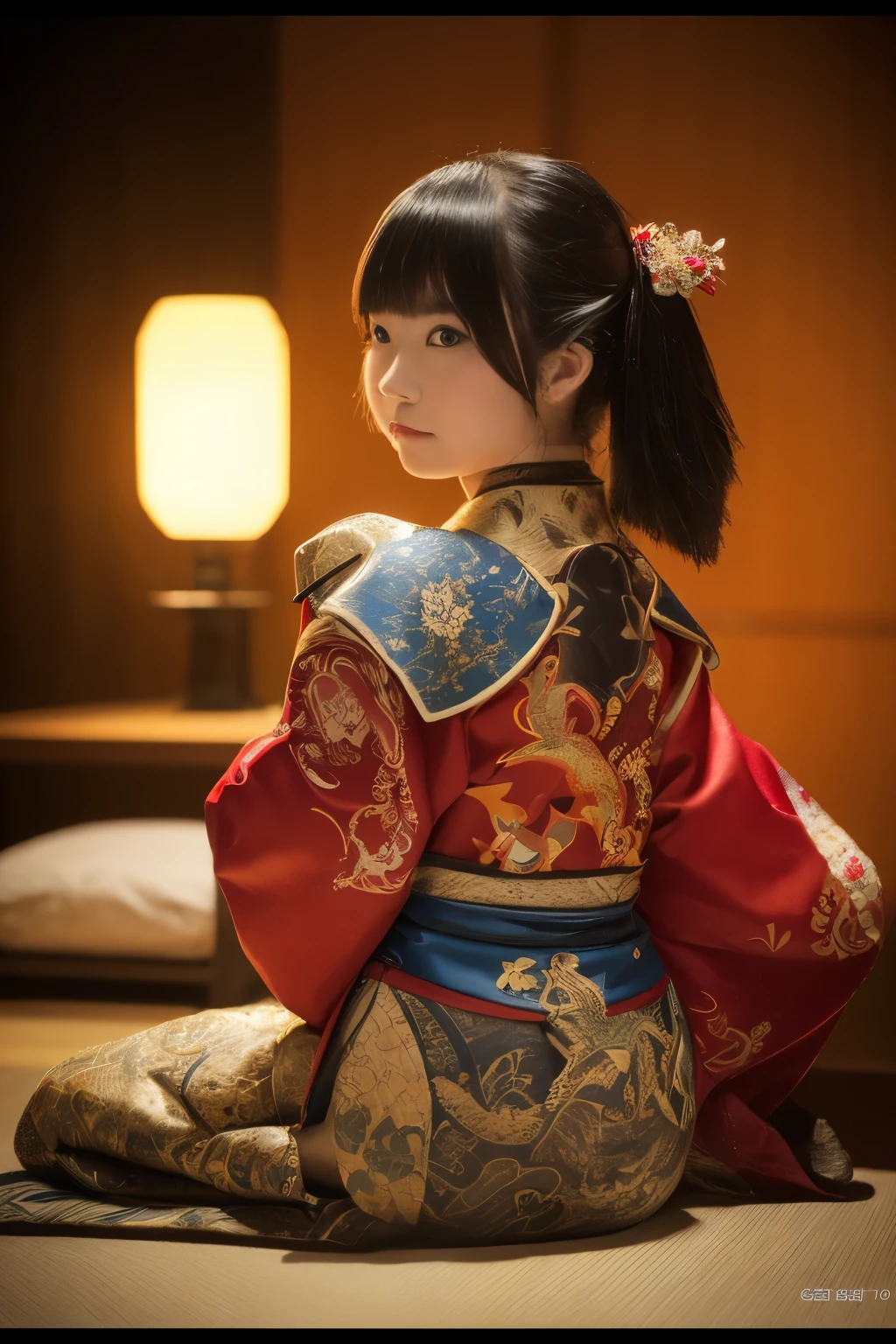 ((Realistic photo: 1.5), young Japanese woman: 1.3, geisha outfit: 1.2, white face: 1.2, prostitute: 1.1, sitting alone: 1.3, studio lighting: 1.3,
 room decoration: 1.2, Japanese style from the 80s: 1.1, reveal back of tattoo: 1.2, very detailed dragons: 1.3,
 Sharpness level: 8k: 1.4, shot with DSLR: 1.2, super35 lens: 1.1, Bokeh: 1.2, low