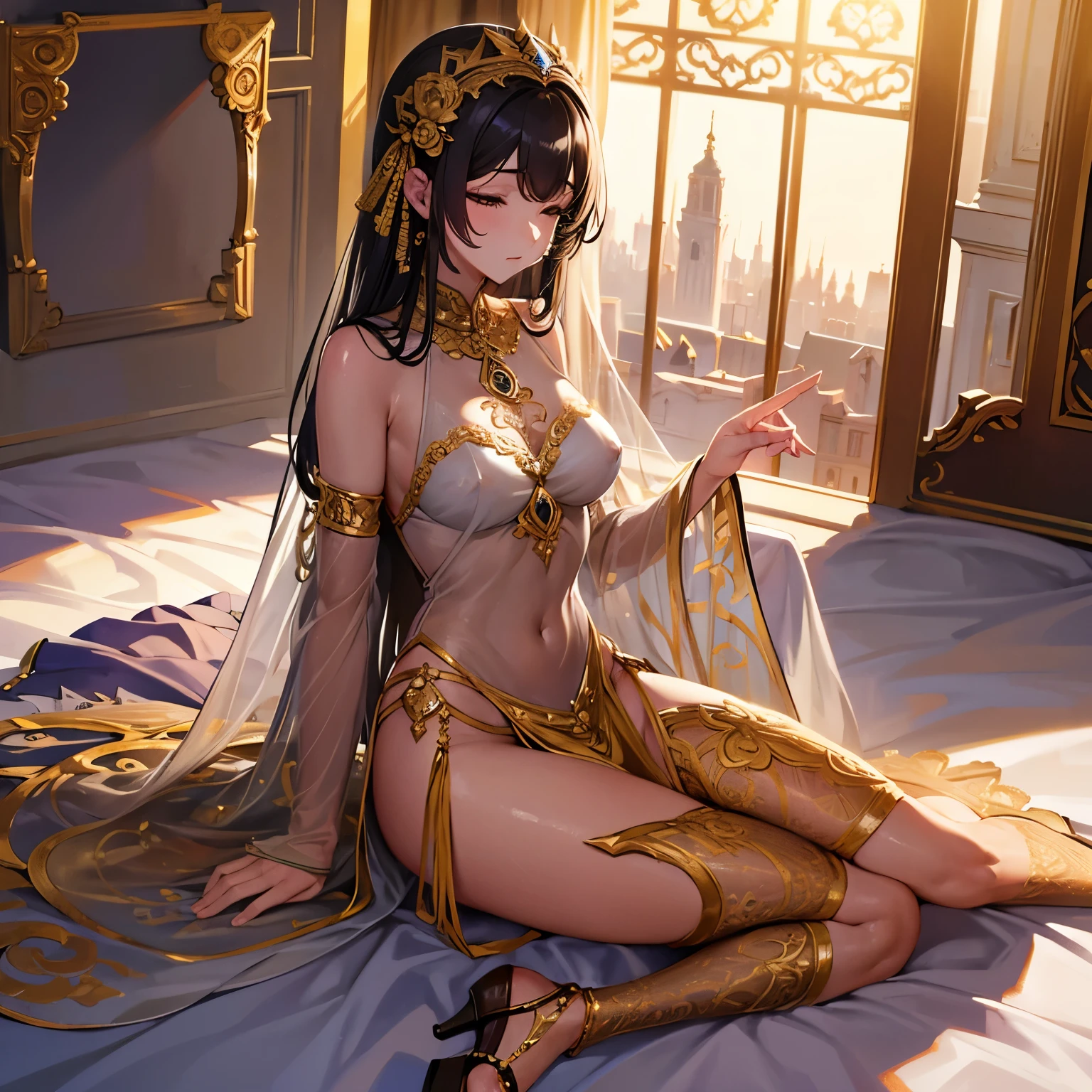 see-through, négligé, Ornate ornaments, sleeping quarters, Clothes that are transparent and show skin,