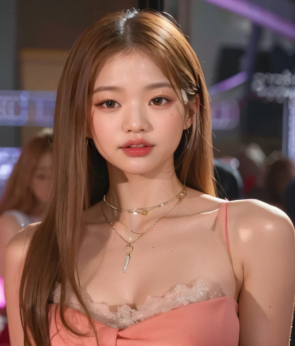 Un primer plano de una mujer con un vestido rosa posando para una foto, jennie rosa negro, jossi de blackpink, parque roseanne de blackpink, Lalisa Manobal, Lalisa Manoban de Blackpink, portrait of jossi de blackpink, muchacha coreana, hermosa mujer surcoreana, el corte de hime, aparcar desde-min, gongbi, tzuyu de dos veces