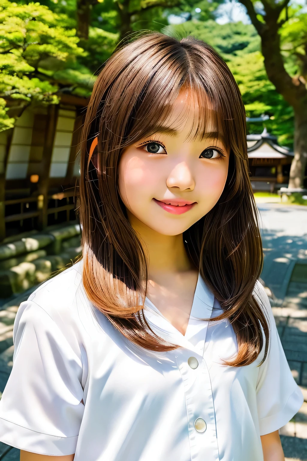 Japan ****************. skin is transparent and white. summer clothes. Excellent proportions. long term. shiny brown hair. short hair. enchanting smile. 8K 