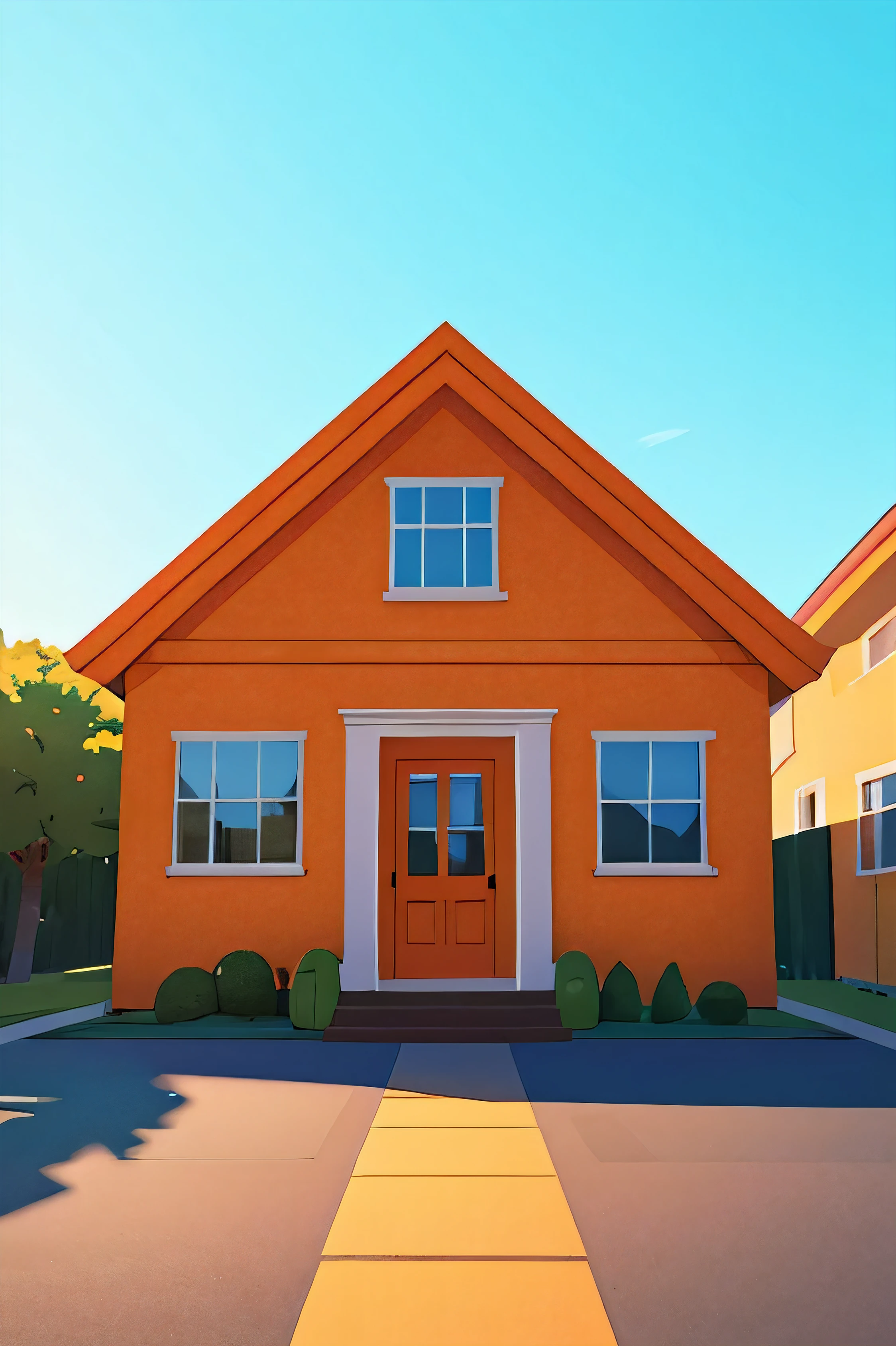 4k, orange house